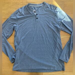 Free Fly Men's Gray Long-Sleeve Henley Shirt size M VGUC